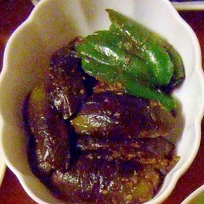 ノンオイル!茄子とピーマンの甘辛煮☆